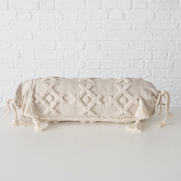 ΜΑΞΙΛΑΡΙ ΣΩΛΗΝΑΣ ΚΡΕΜ ΜΑΚΡΑΜΕ D18 L45cm  Blair Linen 20% Polyester 80%