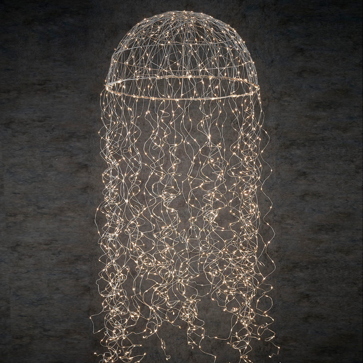 ΦΩΤΙΣΤΙΚΟ jellyfish ΣΥΡΜΑ ΑΣΗΜΙ ΚΛΑΣΣΙΚΟ ΛΕΥΚΟ 1280led IP44 - L200 D60cm metal