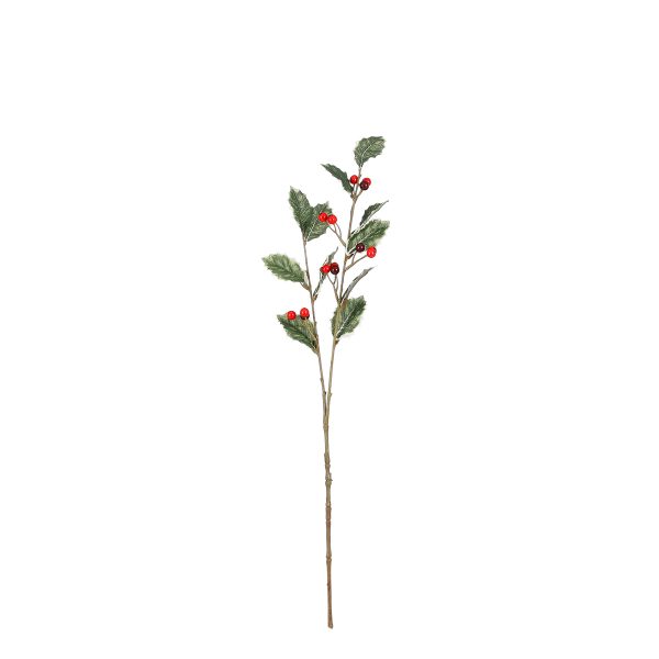 ΓΚΙ ΚΛΑΔΙ ΜΕ ΦΥΛΛΑ Holly  L60 w12 h5cm polyester