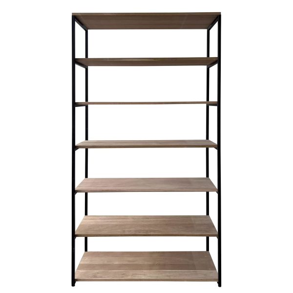 ΒΙΒΛΙΟΘΗΚΗ ΜΕΤΑΛΛΙΚΗ 6 ΡΑΦΙΑ ΔΡΥΙΝA NATURAL 90χ39χ220 cm