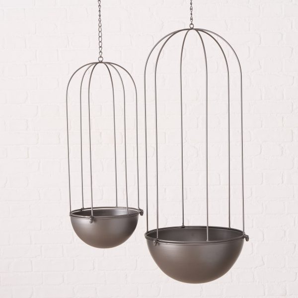 ΚΑΣΠΩ SET/2 ΚΡΕΜΑΣΤΟ ΜΑΥΡΟ ΜΕΤΑΛ  Hillary d20x56hcm +64cm αλυσιδα, d30x80cm +60cm αλυσιδα, Iron powd