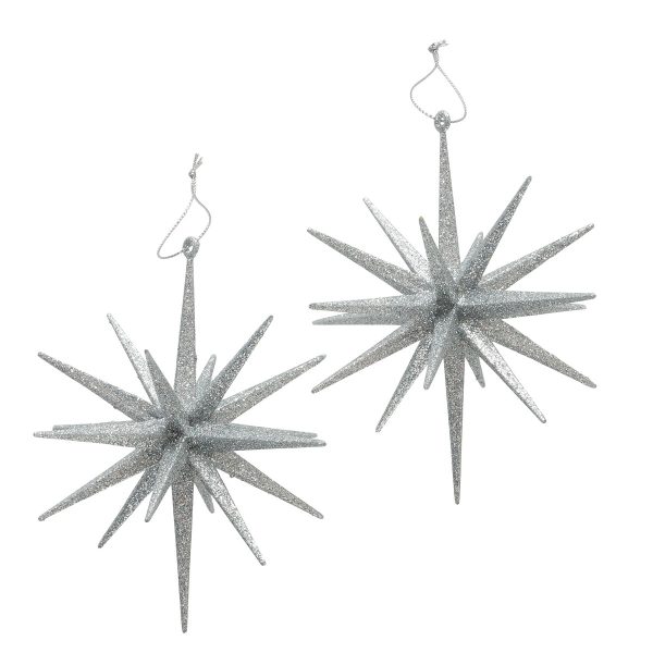 ΣΤΟΛΙΔΙ 3D Set/2 ΑΣΤΕΡΙ Tove H15cm D14cm Glitter ΑΣΗΜΙ ΠΛΑΣΤΙΚΟ