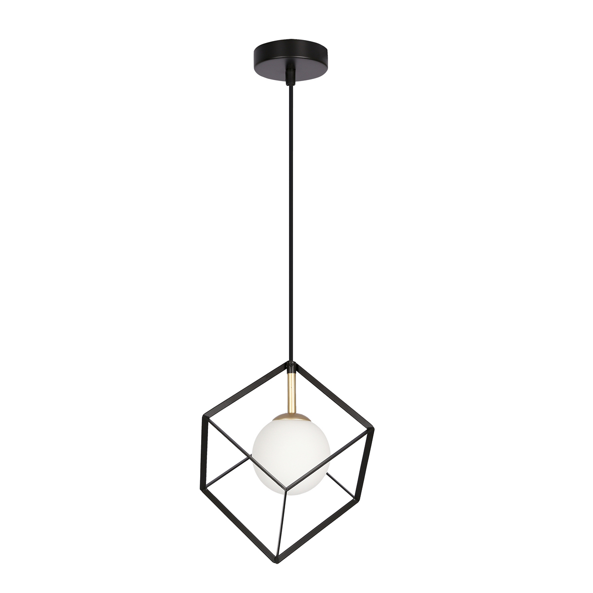 ΦΩΤΙΣΤΙΚΟ ΚΥΒΟΣ ΜΟΝΟΦΩΤΟ 28W G9 15x15cm ΜΑΥΡΟ ΧΡΥΣΟ ΜΕΤΑΛΛΟ ΣΦΑΙΡΑ ΛΕΥΚΗ
