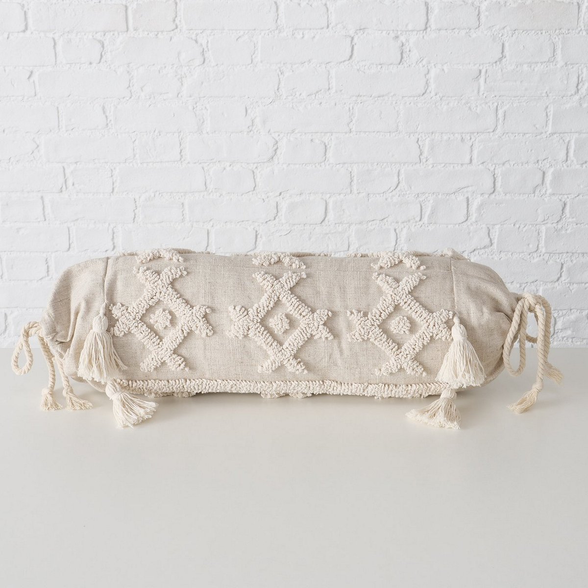 ΜΑΞΙΛΑΡΙ ΣΩΛΗΝΑΣ ΚΡΕΜ ΜΑΚΡΑΜΕ D18 L45cm Blair Linen 20% Polyester 80%