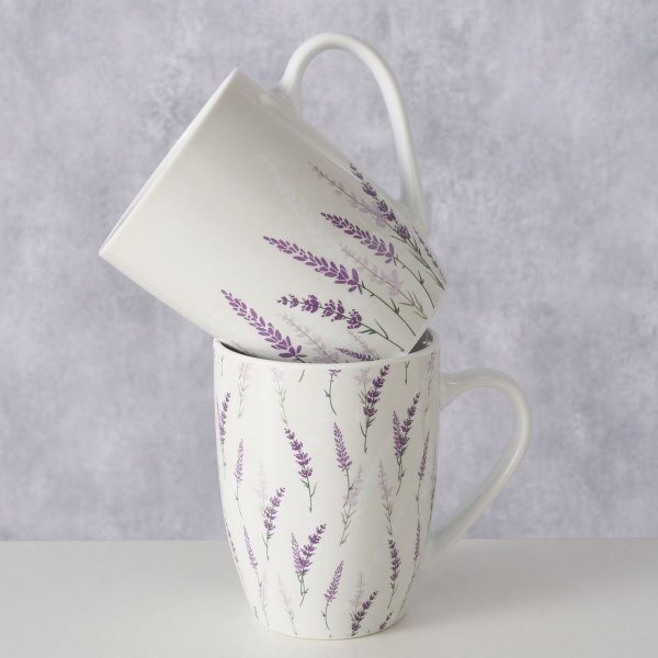 ΚΟΥΠΑ 2/ass H 11cm D 8cmΣΧΕΔΙΟ Lavander 330ml Dishwasher proof, Floral ΠΟΡΣΕΛΑΝΗ