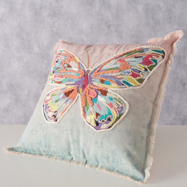 ΜΑΞΙΛΑΡΙ Mirabel, 45Χ45Χ12cm ΑΝ.ΜΠΛΕ ΑΝ.ΡΟΖ Cotton