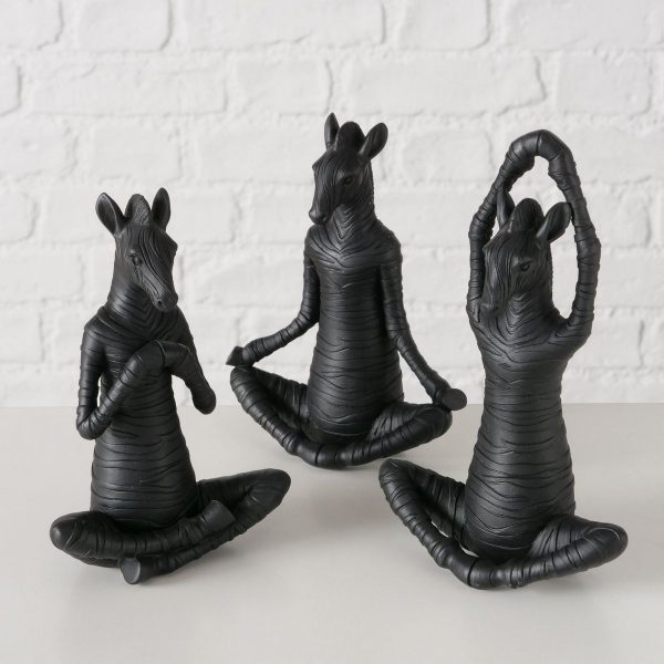 ΖΕΒΡΑ 3 ass Yoga ΦΙΓΟΥΡΑ ΜΑΥΡΟ 12Χ6Χ18cm Polyresin