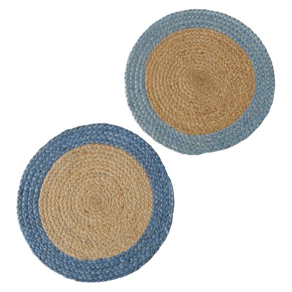 ΣΟΥΠΛΑ 2/ass Slina Jute D38cm ΦΥΣΙΚΟ ΜΠΛΕ/ΓΑΛΑΖΙΟ