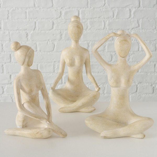 ΓΥΝΑΙΚΑ ΦΙΓΟΥΡΑ 3/ass Yoga ΕΚΡΟΥ 10Χ20Χ30cm Polyresin