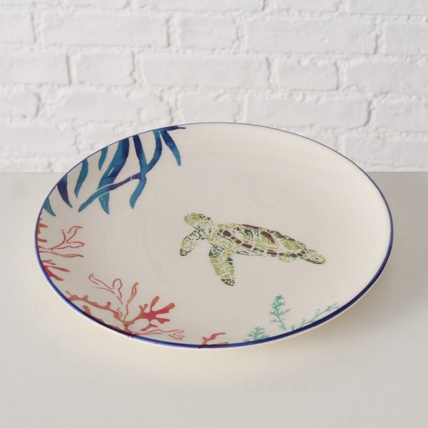 ΠΙΑΤΟ ΣΧΕΔΙΟ ΧΕΛΩΝΑ Turtle D25,7cm ΕΚΡΟΥ ΠΡΑΣΙΝΟ ΜΠΛΕ Dishwasher proof