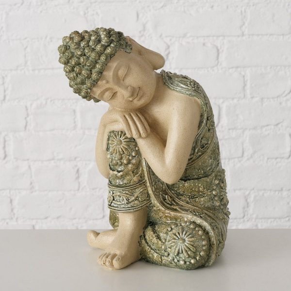 ΒΟΥΔΑΣ ΦΙΓΟΥΡΑ Lasany 16,5X17X24,5cm, Polyresin, Beige, Green polyresin colour-mix