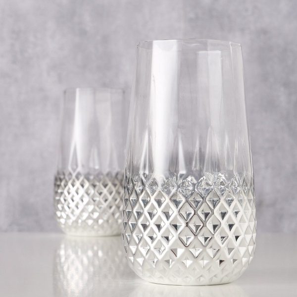 ΠΟΤΗΡΙ ΝΕΡΟΥ Crystal H15cm D8,5cm ΑΣΗΜΙ ΜΕΤΑΛΛΙΚΟ ΓΥΑΛΙ