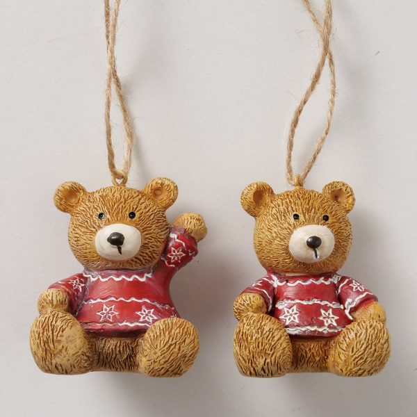 ΣΤΟΛΙΔΙ 2/ass ΑΡΚΟΥΔΑΚΙΑ Bailey ΚΟΚΚΙΝΟ ΚΑΦΕ 5X4,5X6cm Polyresin