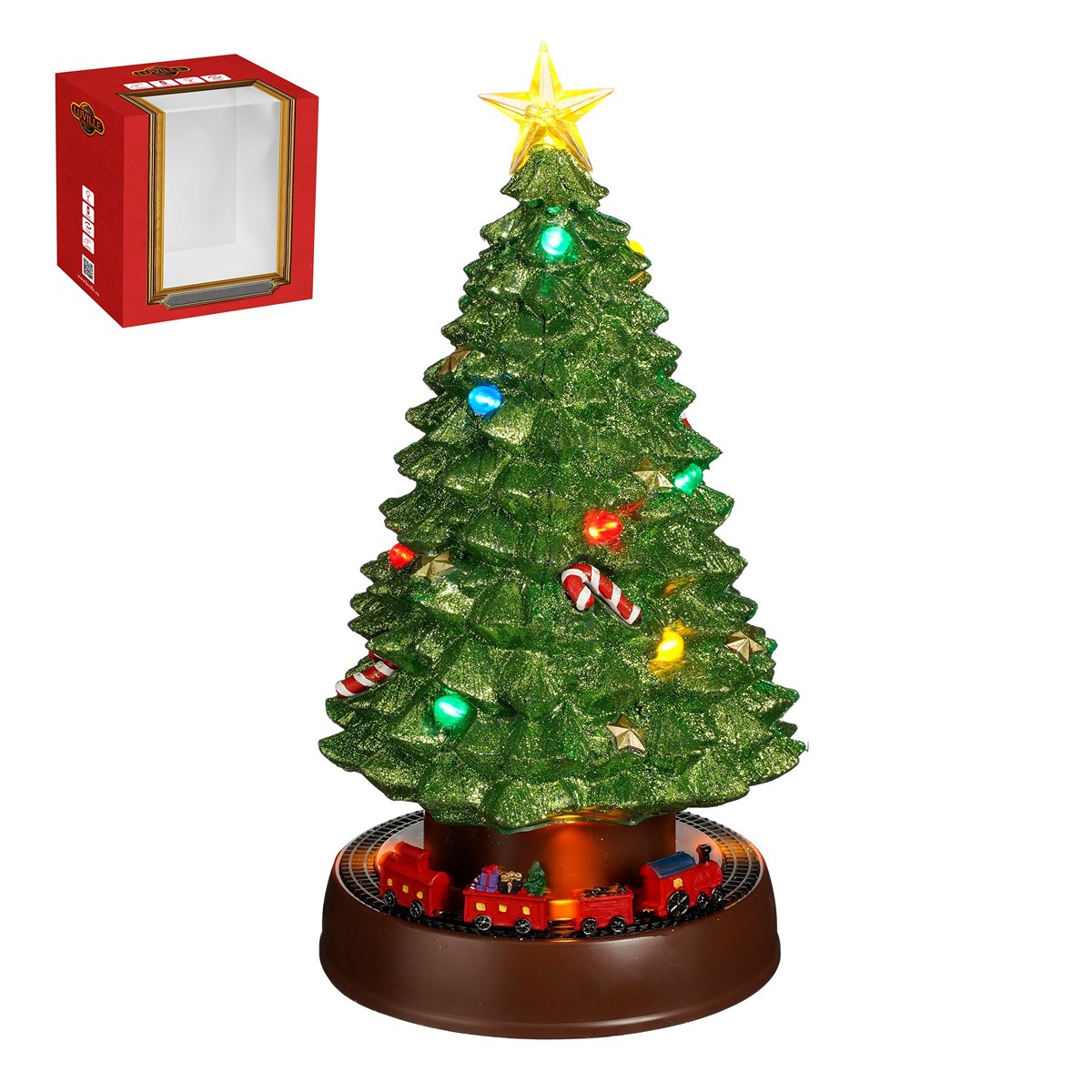 ΔΕΝΤΡΟ ΧΡΙΣΤΟΥΓΕΝΝΙΑΤΙΚΟ ΜΕ ΤΡΕΝΟ LED ΚΙΝΗΣΗ battery operated h36 d18