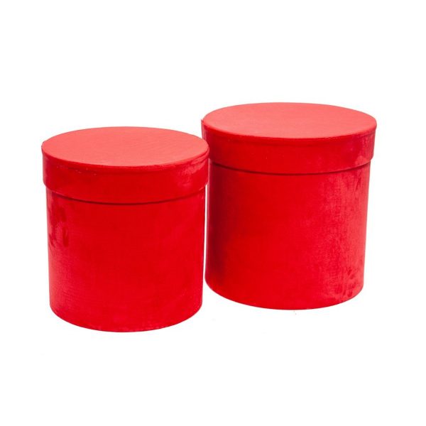 ΚΟΥΤΙ Set/2 ΚΟΚΚΙΝΟ ΒΕΛΟΥΔΟ D23-H24cm D25-Η26cm