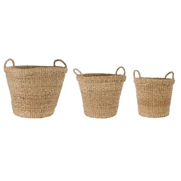 ΚΑΛΑΘΙ Set/3 ΨΑΘΑ ΦΥΣΙΚΟ ΚΩΝΙΚΟ SEAGRASS D22-32cm / 32-40cm / 35-48   H30cm /35cm /40cm