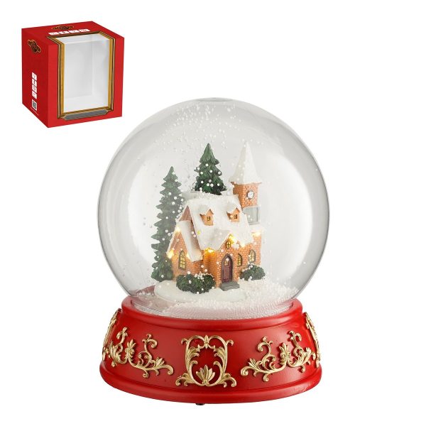 ΧΙΟΝΟΜΠΑΛΑ christmas ΕΚΚΛΗΣΙΑ battery operated - h24xd20cm