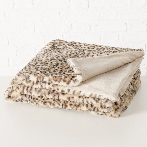 ΚΟΥΒΕΡΤΑ -ΡΙΧΤΑΡΙ Leony L 200cm ,W 150 cm LEOPARD PRINT ΚΑΦΕ