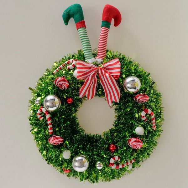 ΣΤΕΦΑΝΙ Merry H 60cm,W 45CM,L 12cm ΠΡΑΣΙΝΟ ΜΕ ΠΟΔΙΑ ΞΩΤΙΚΟ ΜΠΑΛΕΣ ΚΑΙ lollipop