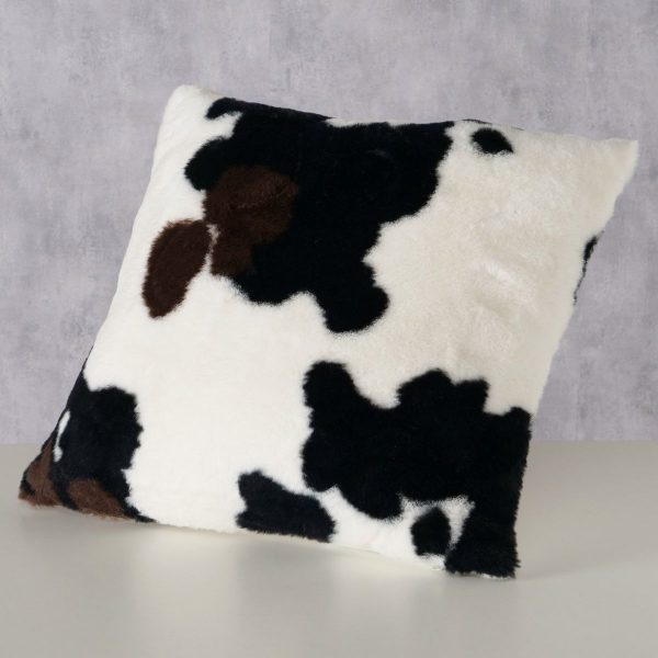 ΜΑΞΙΛΑΡΙ Montana 45Χ45 cm ΣΧΕΔΙΟ COW PRINT ΥΦΗ ΓΟΥΝΑ ΑΣΠΡΟ ΚΑΦΕ ΜΕ ΦΕΡΜΟΥΑΡ