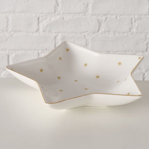 ΠΙΑΤΕΛΑ Stella H 4,5 cm W 25,40 cm,L25,40cm  ΣΧΗΜΑ ΑΣΤΕΡΙ ΛΕΥΚΟ ΧΡΥΣΟ ΑΣΤΕΡΙΑ NEW BONE
