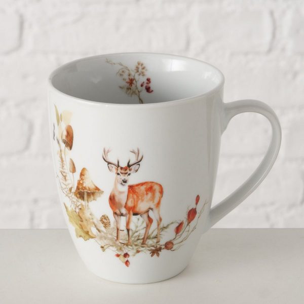 ΚΟΥΠΑ Gerd  310ml, H 10,4cm,W 9,10cm,L 11,70cm ΛΕΥΚΟ ΜΕ ΕΛΑΦΙ porcelain