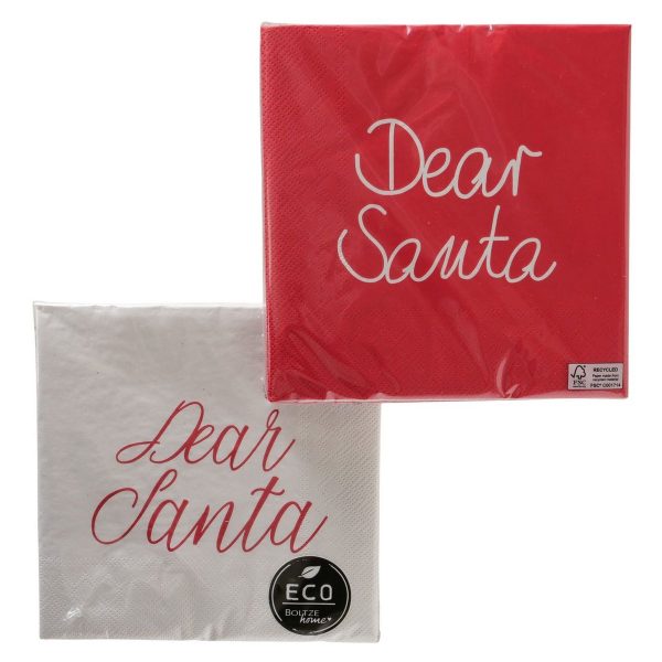 ΧΑΡΤΟΠΕΤΣΕΤΕΣ 2/ASS Dear  Santa ΚΟΚΚΙΝΟ ΓΚΡΙ 16,5Χ16,5cm 20 τμχ