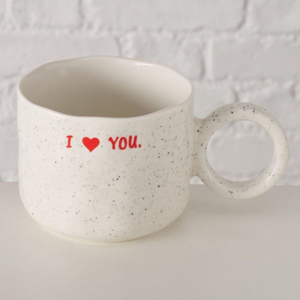 ΚΟΥΠΑ Love ΛΕΥΚΗ 460ml H 8cm,D10cm ΣΧΕΔΙΟ I LOVE YOU NEW BONE