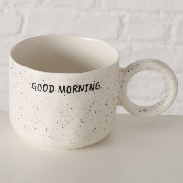 ΚΟΥΠΑ Morning ΛΕΥΚΗ 460ml H 8cm,D10cm ΣΧΕΔΙΟ GOOD MORNING NEW BONE