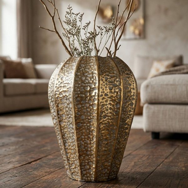 ΒΑΖΟ ΧΡΥΣΟ ΑΝΤΙΚΕ Gunna H 41cm,D 20cm,L 28cm,W 28cm ΜΕΤΑΛΛΙΚΟ ΜΑΤ