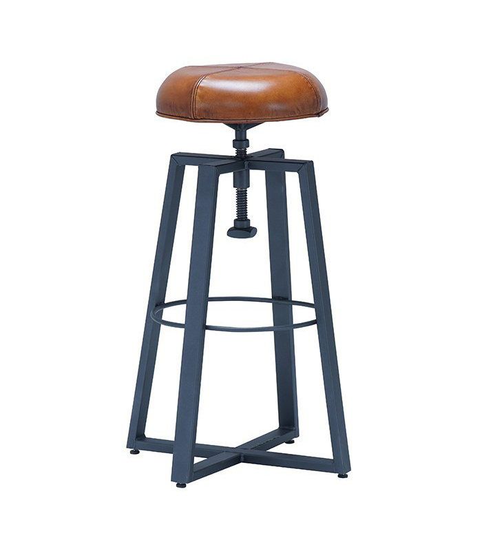 ΣΚΑΜΠΩ 50x50x78 CM FACTORY DESIGN ME ΚΑΘΙΣΜΑ ΔΕΡΜΑΤΙΝΟ COGNAC ΜΕ ΜΕΤΑΛΛΙΚΟ ΣΚΕΛΕΤΟ