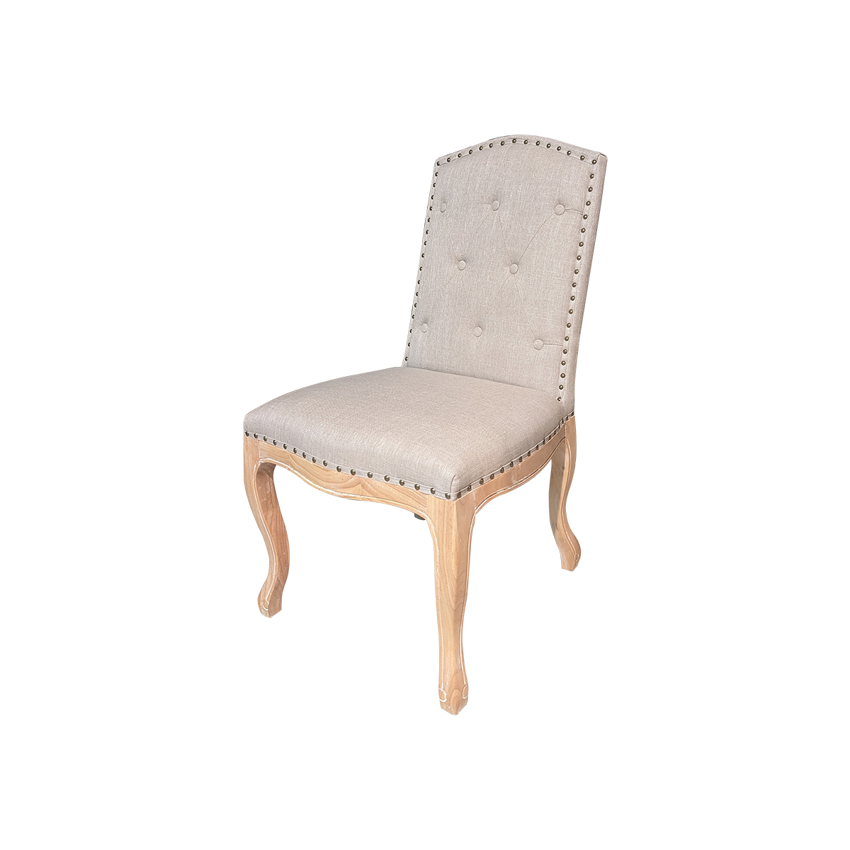 ΚΑΡΕΚΛΑ RUBBER WOOD COLOR C5 KSF 25026 DK.BEIGE/PL + W/METAL NAIL ANTIQUE BRONZE W53xD45xH46/102cm