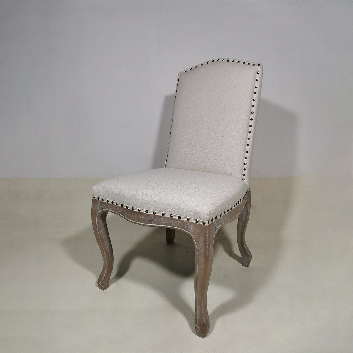 ΚΑΡΕΚΛΑ RUBBER WOOD COLOR C10 KSF 25000 LINEN IVOIRE W/METAL NAIL ANTIQUE BRONZE W53xD45xH46/102cm