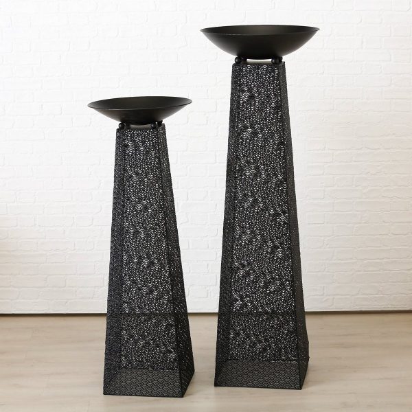 ΜΠΟΛ ΜΕ ΒΑΣΗ Set/2 ΜΕΤΑΛ ΜΑΥΡΗ Caya D50-58cm H141-172 iron