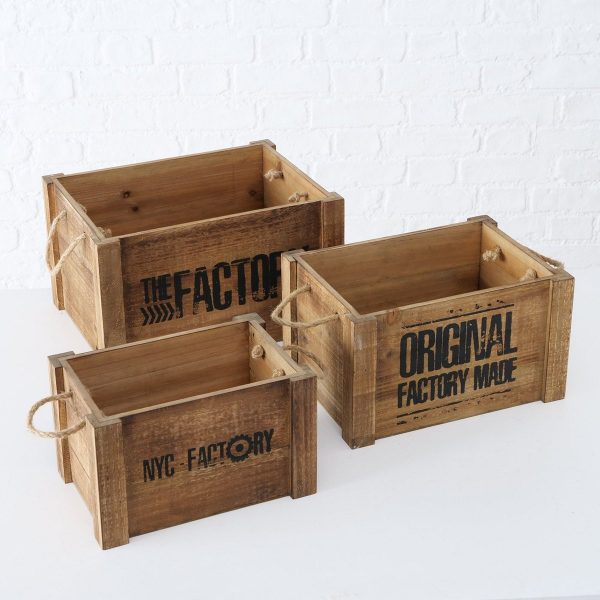 ΚΟΥΤΙ Factory Set/3  ΚΑΦΕ ΞΥΛΙΝΟ 30x20x18 35x25x20  40x30x23xcm
