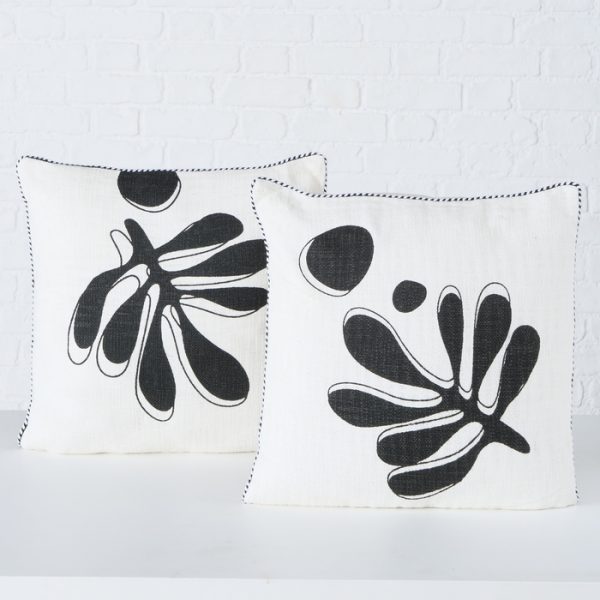 ΜΑΞΙΛΑΡΙ Matty 2/ass ΣΧΕΔΙΟ ΑΣΠΡΟΜΑΥΡΟ Cotton 100% L45 W45 H1 D0cm