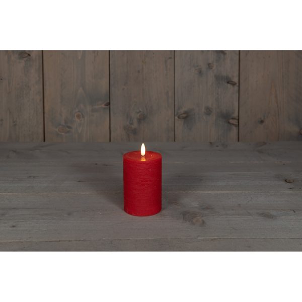 ΚΕΡΙ ΚΟΚΚΙΝΟ RUSTIC ΜΠΑΤΑΡΙΑΣ WAX CANDLE 3D WICK 7,5X10CM 3XAAA  WITH 6/18H TIMER / GIFTBOX B.O.T.