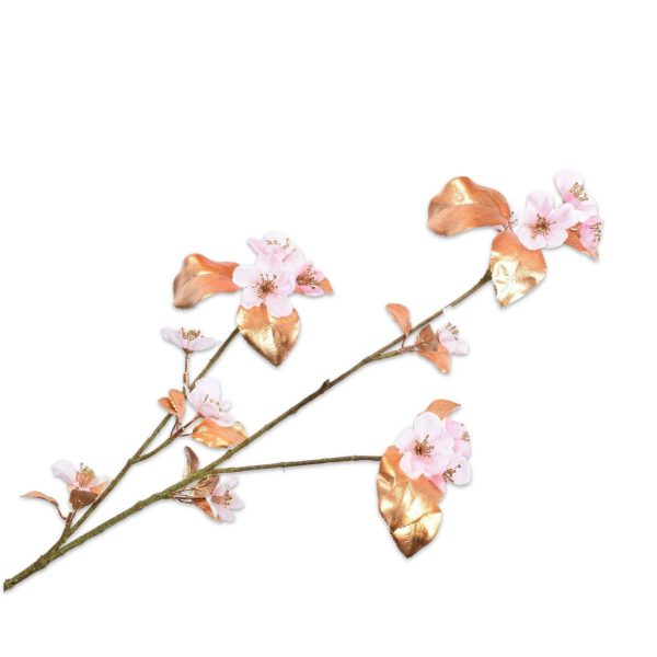 ΚΛΑΔΙ ΑΝΘΙΣΜΕΝΟ ΧΡΥΣΑ ΦΥΛΛΑ ΧΡΥΣΟ/ΡΟΖ 85 cm