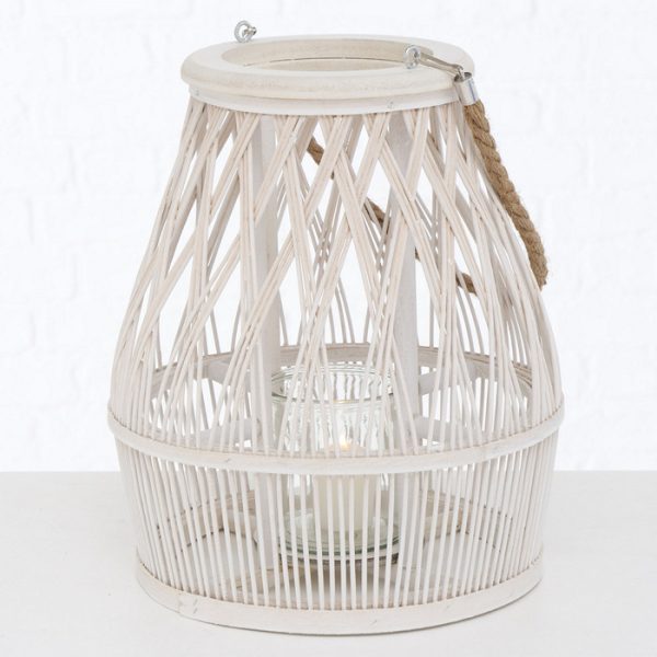 ΦΑΝΑΡΙ ΛΕΥΚΟ ΜΕ ΧΕΡΟΥΛΙ ΣΧΟΙΝΙ Zati D29 H34cm Bamboo
