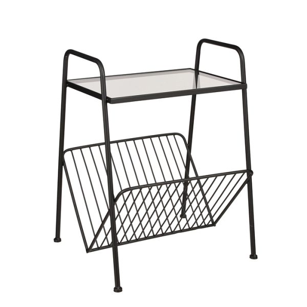 ΕΦΗΜΕΡΙΔΟΘΗΚΗ Magazine ΜΑΥΡΟ ΜΕΤΑΛΛΟ L44,5 W40  Η 59cm