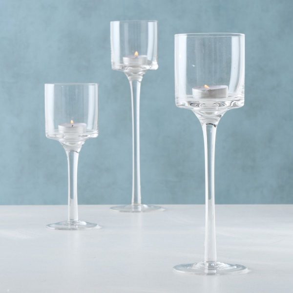 ΚΗΡΟΠΗΓΙΟ Arosa Set/3 ΔΙΑΦΑΝΕΣ ΓΥΑΛΙ H20/25/30cm, D8cm
