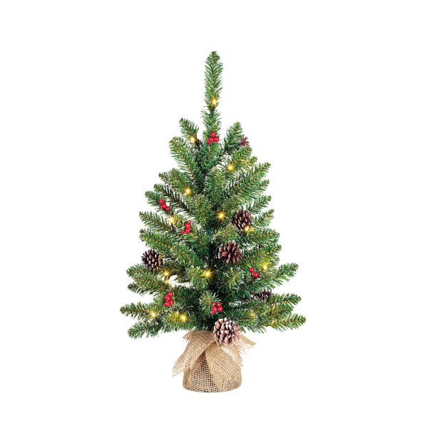 ΔΕΝΤΡΟ ΛΙΝΑΤΣΑ ΠΡΑΣΙΝΟ H60 D60cm D41cm 20led  ΜΕ BERRY/ΚΟΥΚΟΥΝΑΡΙ Creston battery operated  TIPS 58 pvc