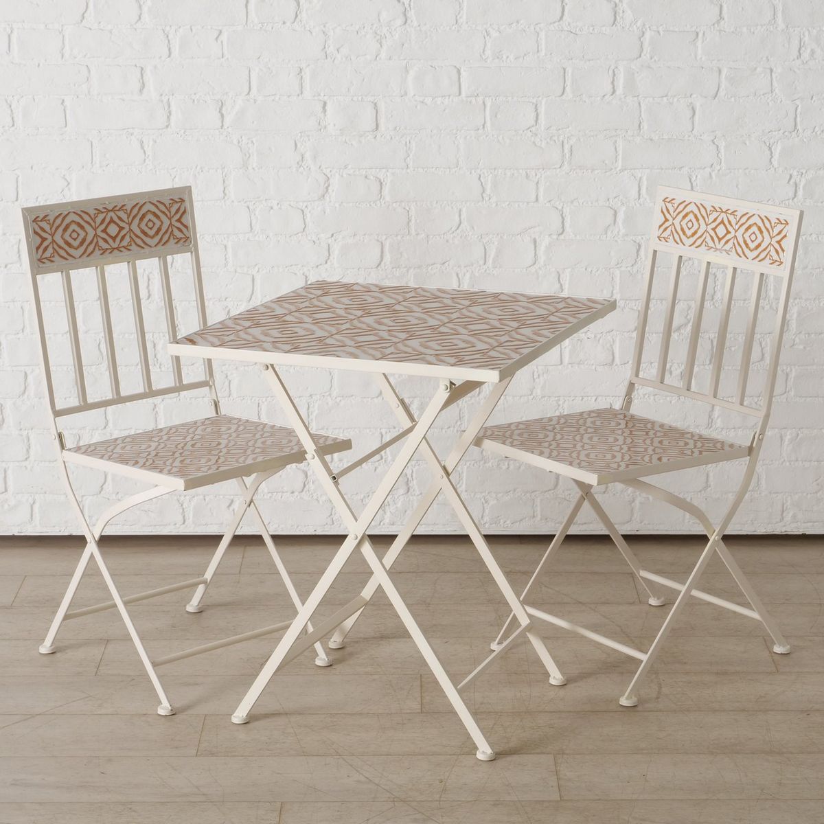 ΣΕΤ ΚΗΠΟΥ Azzurro Set/3 ΤΡΑΠΕΖΙ D60 H70cm + 2ΚΑΡΕΚΛΕΣ 51X38X85cm ΜΕΤΑΛΛΟ