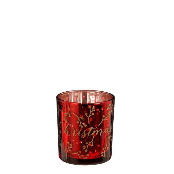 ΚΗΡΟΠΗΓΙΟ xmas berry ΚΟΚΚΙΝΟ H8 D7cm ΓΥΑΛΙ