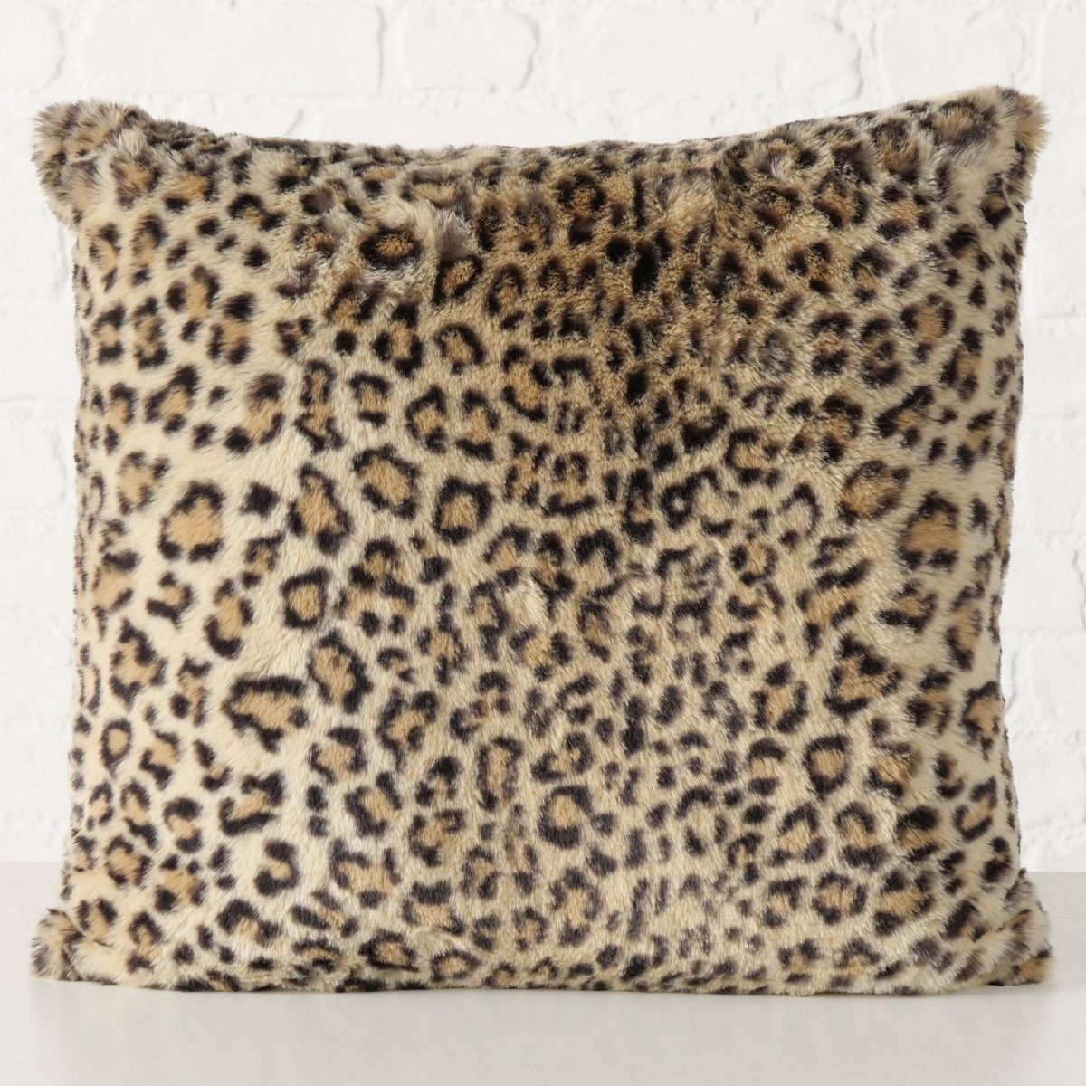 ΜΑΞΙΛΑΡΙ Leony 45x45 ΜΕ ΓΕΜΙΣΜΑ LEOPARD PRINT ΚΑΦΕ ΜΕ ΦΕΡΜΟΥΑΡ