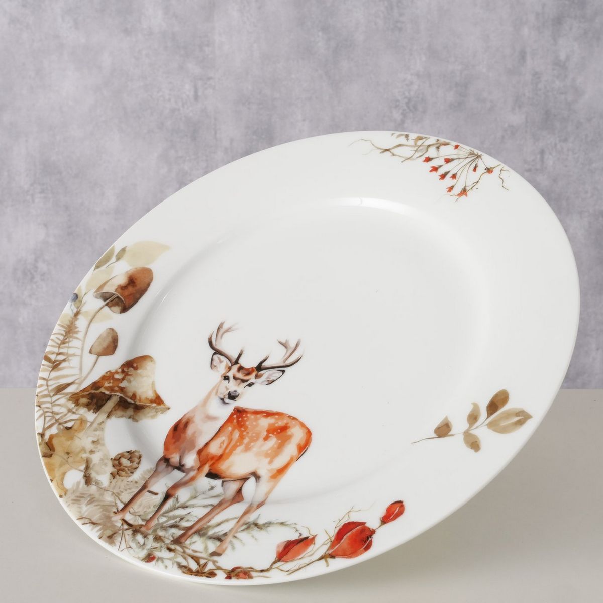 ΠΙΑΤΕΛΑ Gerd D 27cm ΛΕΥΚΟ ΜΕ ΕΛΑΦΙ porcelain