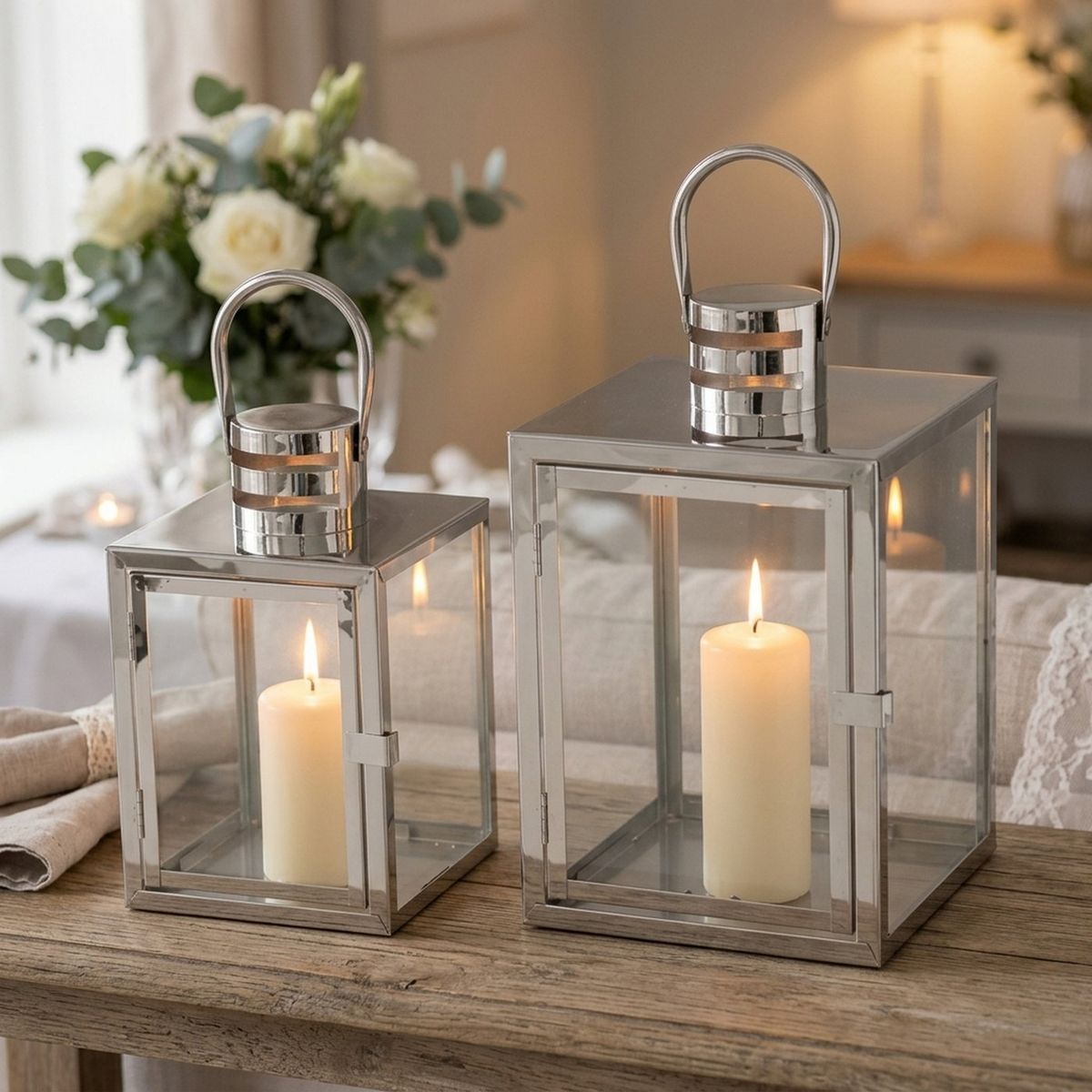 ΦΑΝΑΡΙ SET/2 Kiruna INOX H 24/29 cm