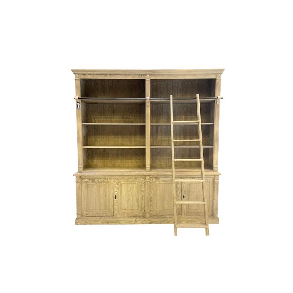ΒΙΒΛΙΟΘΗΚΗ 220X50X227 CM VIEUX BOIS ΜΕ ΣΚΑΛΑ
