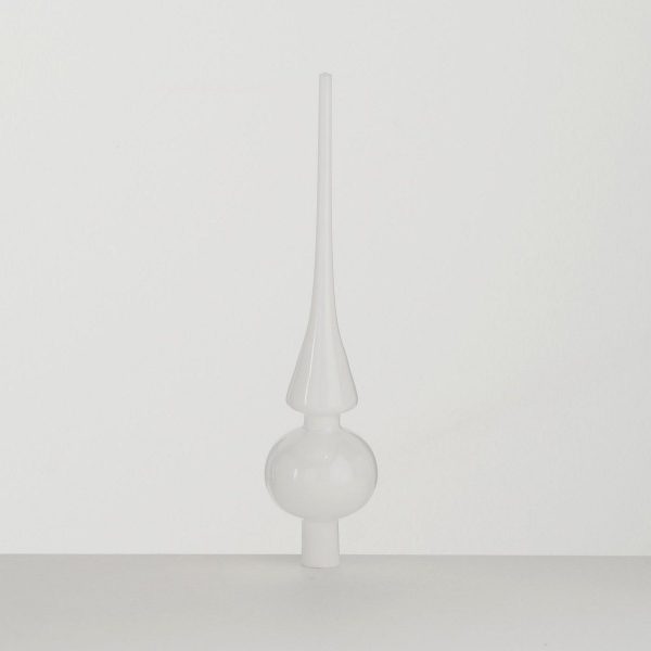 ΚΟΡΥΦΗ ΔΕΝΔΡΟΥ ΛΕΥΚΗ ΓΥΑΛΙΝΗ H25cm glass laquered
