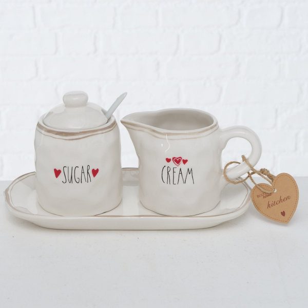 ΖΑΧΑΡΙΕΡΑ-ΓΑΛΑΤΙΕΡΑ-ΔΙΣΚΟΣ set/5 Dante 24x11x11cm Dolomite Dishwasher safe